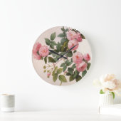 Redoute Pink Peony-Rozen wandklok (Huis)