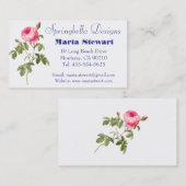 Redoute roze bloemen Visitekaartjes (Voorkant / Achterkant)