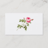 Redoute roze bloemen Visitekaartjes (Achterkant)