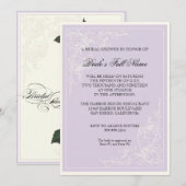 Redoute roze roos, lavendel bloemig Vrijgezellenfe Kaart (Voorkant / Achterkant)