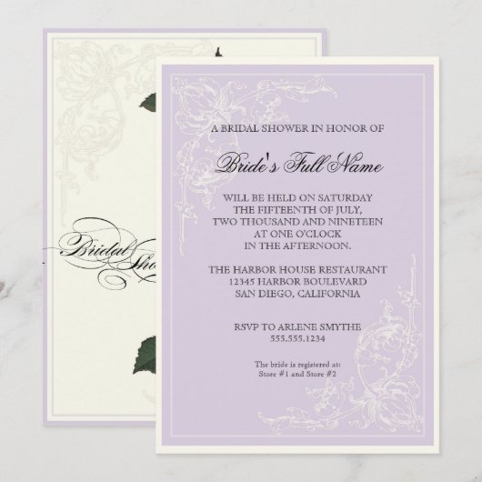 Redoute roze roos, lavendel bloemig Vrijgezellenfe Kaart (Voorkant / Achterkant)