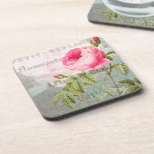Redoute roze roze Franse Onderzetters (Linkerzijde)