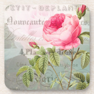 Redoute roze roze Franse Onderzetters