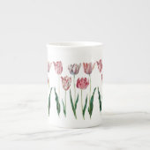 Redoute roze Tulps Fine Art Bone China Mok (Voorkant)