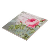 Redoute Rozen Franse keramische tegel Tegeltje (Zijkant)