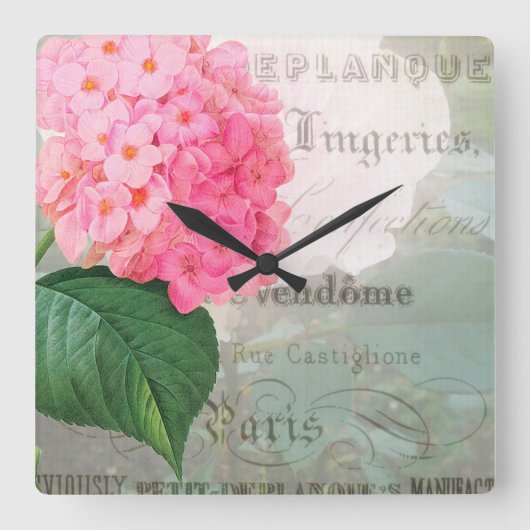 Redoute Shabby Franse Accent Clock Vierkante Klok (Voorkant)