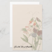 Redoute Sweet Peas Flowers Gepersonaliseerde Stati Briefpapier (Voorkant / Achterkant)