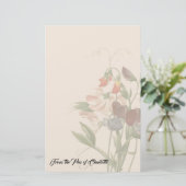 Redoute Sweet Peas Flowers Gepersonaliseerde Stati Briefpapier (Staand voorkant)