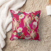 Redouté Tropische Bloemen en Vogelpatroon Kussen (Deken)