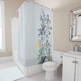 Redoutes Blue Iris Flowers Floral Garden Douchegordijn