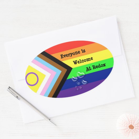 Redox Pride Oval Sticker (Envelop)