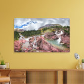 Redrock Herfsten - Glacier National Park Canvas Afdruk (Insitu (Woonkamer))