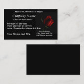RedRose op Blk BizCard-aanpasbaar Visitekaartje (Voorkant / Achterkant)