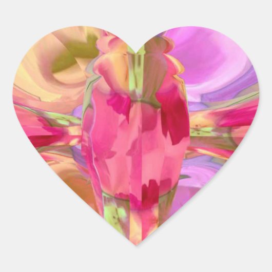 REDROSE Petal Crystal Design Hart Sticker (Voorkant)