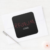 Redrum Vierkante Sticker (Envelop)