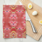 Reds Bloemen Keuken Handdoek met Paarse (Quarter Fold)