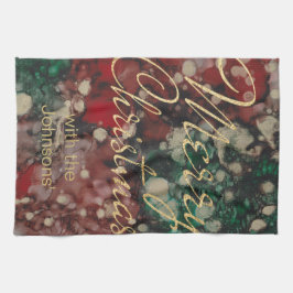 Reds Greens Golds Personalize Kitchen Theedoek