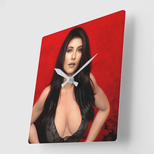 RedSide wall clock Vierkante Klok (Hoek)