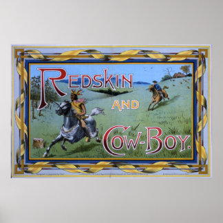 Redskin and Cowboy game 1897 Poster