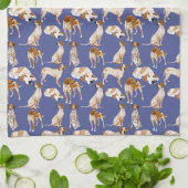 Redtick Coonhound op Blue Theedoek (Gevouwen)