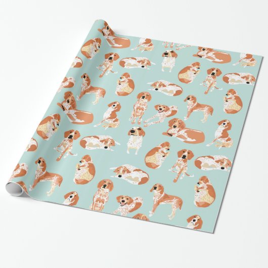 Redtick Coonhound Wrapping Paper Cadeaupapier (Uitgerold)