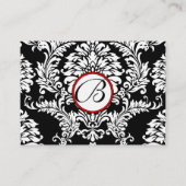 RedTrim Black Damask Response-webkaarten Informatiekaartje (Achterkant)