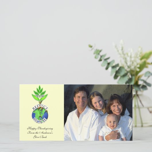 ReDuce gebruiken Recyclen Feestdagenkaart (Staand voorkant)