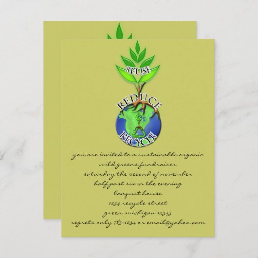 ReDuce gebruiken Recyclen Kaart (Voorkant / Achterkant)