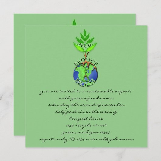 ReDuce gebruiken Recyclen Kaart (Voorkant / Achterkant)