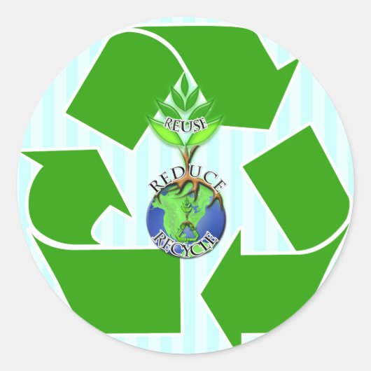 ReDuce gebruiken Recyclen Ronde Sticker (Voorkant)