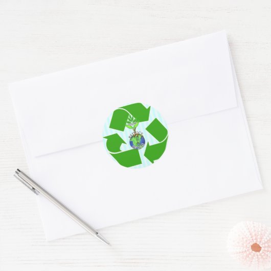 ReDuce gebruiken Recyclen Ronde Sticker (Envelop)
