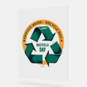 Reduce Reuse Recycle Eco Tee Acryl Bord (Hoek)