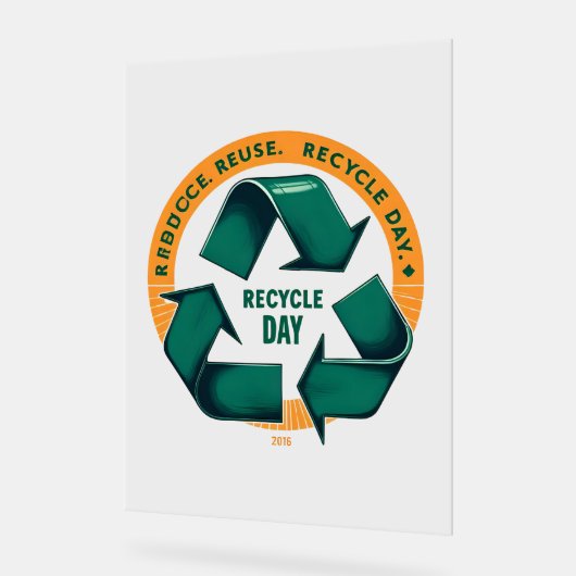 Reduce Reuse Recycle Eco Tee Acryl Bord (Hoek)