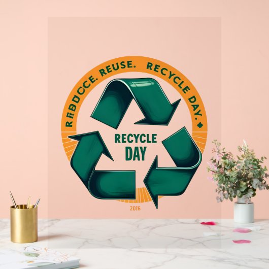 Reduce Reuse Recycle Eco Tee Acryl Bord (Huwelijk)