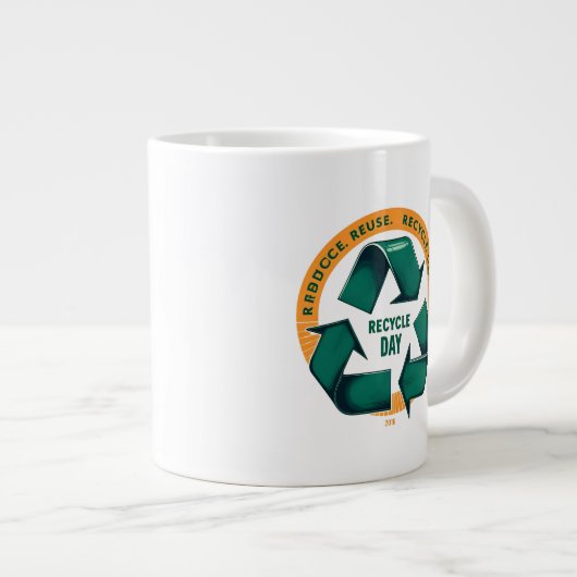 Reduce Reuse Recycle Eco Tee Grote Koffiekop (Voorkant rechts)