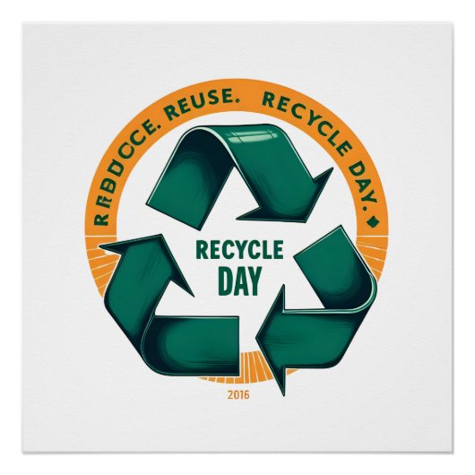 Reduce Reuse Recycle Eco Tee Perfect Poster (Voorkant)