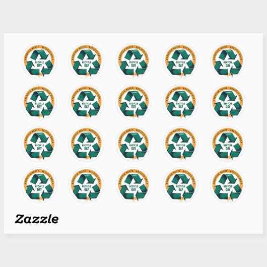 Reduce Reuse Recycle Eco Tee Ronde Sticker (Vel)