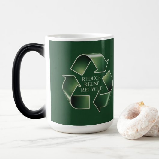 Reduce Reuse Recycle Vormveranderende Mok (Met donut)