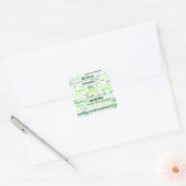 Reduce, Reuse, Recycle Word Cloud Vierkante Sticker (Envelop)