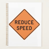 Reduce Speed Orange Diamond Road Sign Planner (Voorkant)