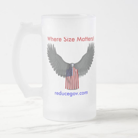 Reducegov.com Coffee-Mok waar grootte van belang i Matglas Bierpul (Links)