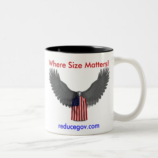 Reducegov.com Coffee-Mok waar grootte van belang i Tweekleurige Koffiemok (Rechts)