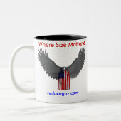 Reducegov.com Coffee-Mok waar grootte van belang i Tweekleurige Koffiemok (Links)