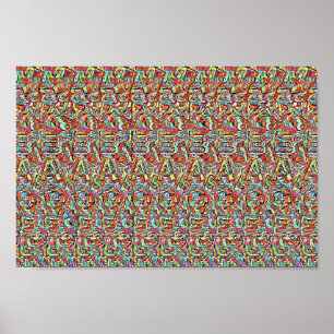 REDUNDAND MESSAGE - Dual verborgen afbeelding ster Poster