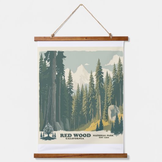 REDWOOD CALIFORNIA NATIONAL PARK HANGEND WANDKLEED (Voorkant)