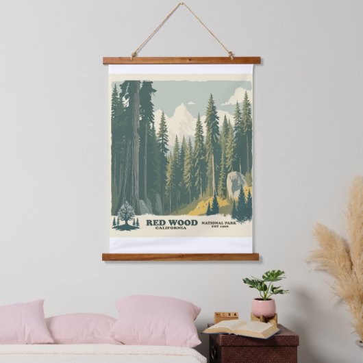 REDWOOD CALIFORNIA NATIONAL PARK HANGEND WANDKLEED (Slaapkamer)