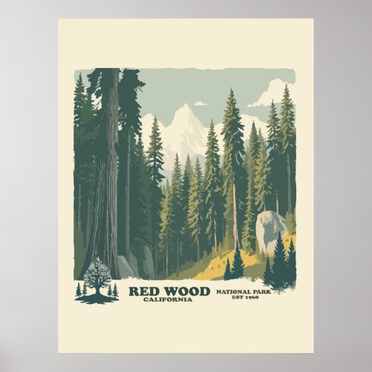 REDWOOD CALIFORNIA NATIONAL PARK POSTER (Voorkant)