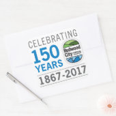 Redwood City 150e Jubileum Vierkante Sticker (Envelop)