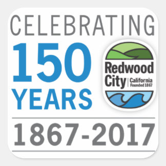 Redwood City 150e Jubileum Vierkante Sticker