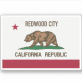 Redwood City CA Sticker (Voorkant)